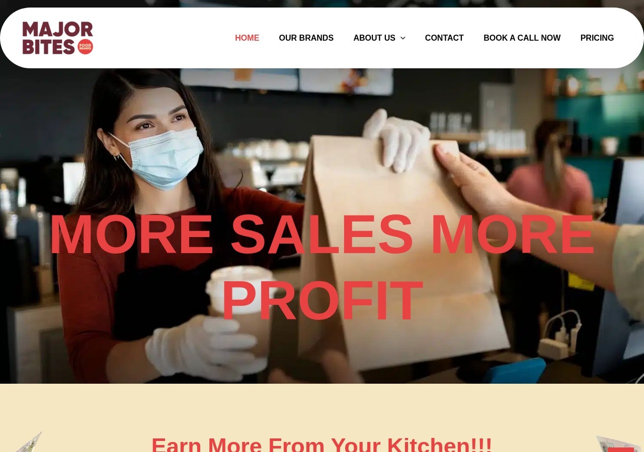 Major Bites Food Brands website homepage